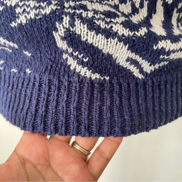 Anthropologie Maeve Dilvendra Navy Blue mock neck sweater Small NWOT - Picture 4 of 7